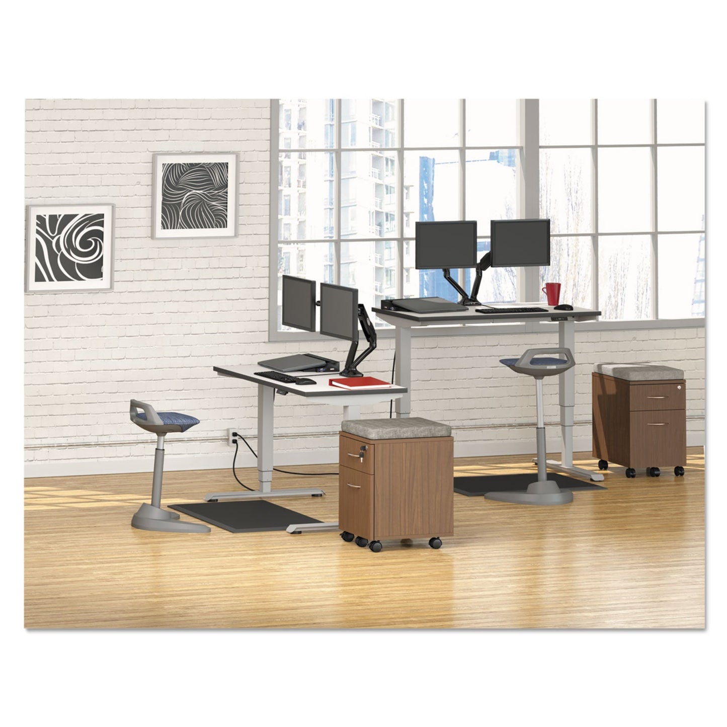 Alera Reversible Laminate Table Top, Rectangular, 47.63w x 23.63d, White/Gray