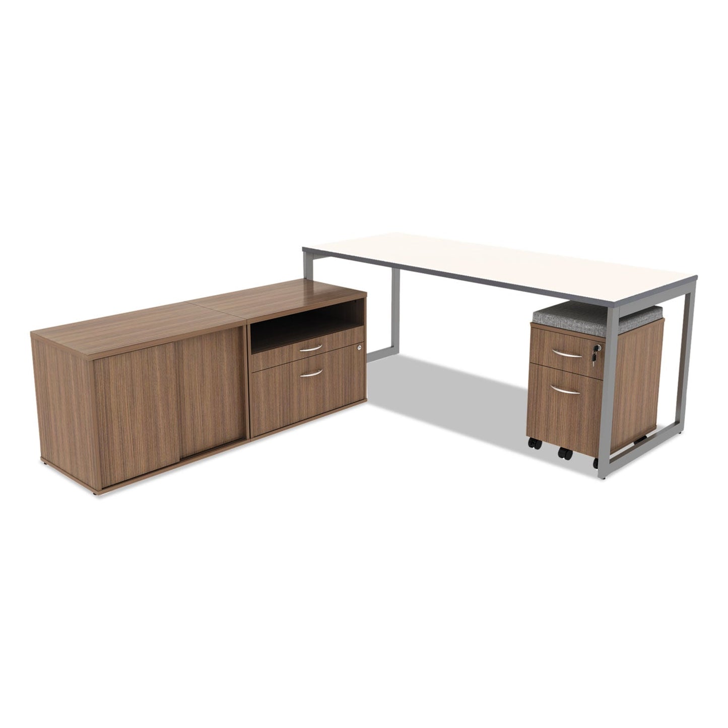 Alera Reversible Laminate Table Top, Rectangular, 71.5w x 23.63d, White/Gray