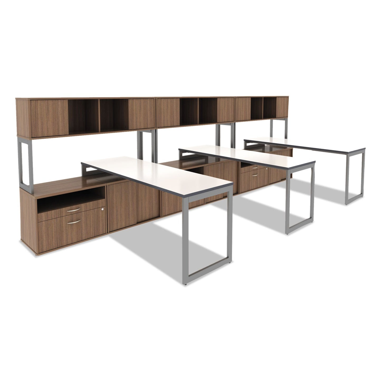 Alera Reversible Laminate Table Top, Rectangular, 71.5w x 23.63d, White/Gray