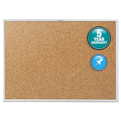 Quartet Classic Series Cork Bulletin Board, 36 x 24, Silver Aluminum Frame