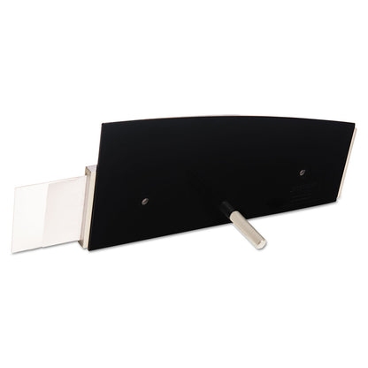 deflecto Interior Image Anti-Glare Sign Holder, Landscape, 8.5 x 2 Insert, Black/Silver
