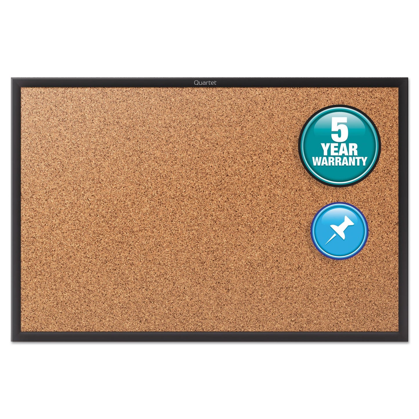 Quartet Classic Series Cork Bulletin Board, 24x18, Black Aluminum Frame