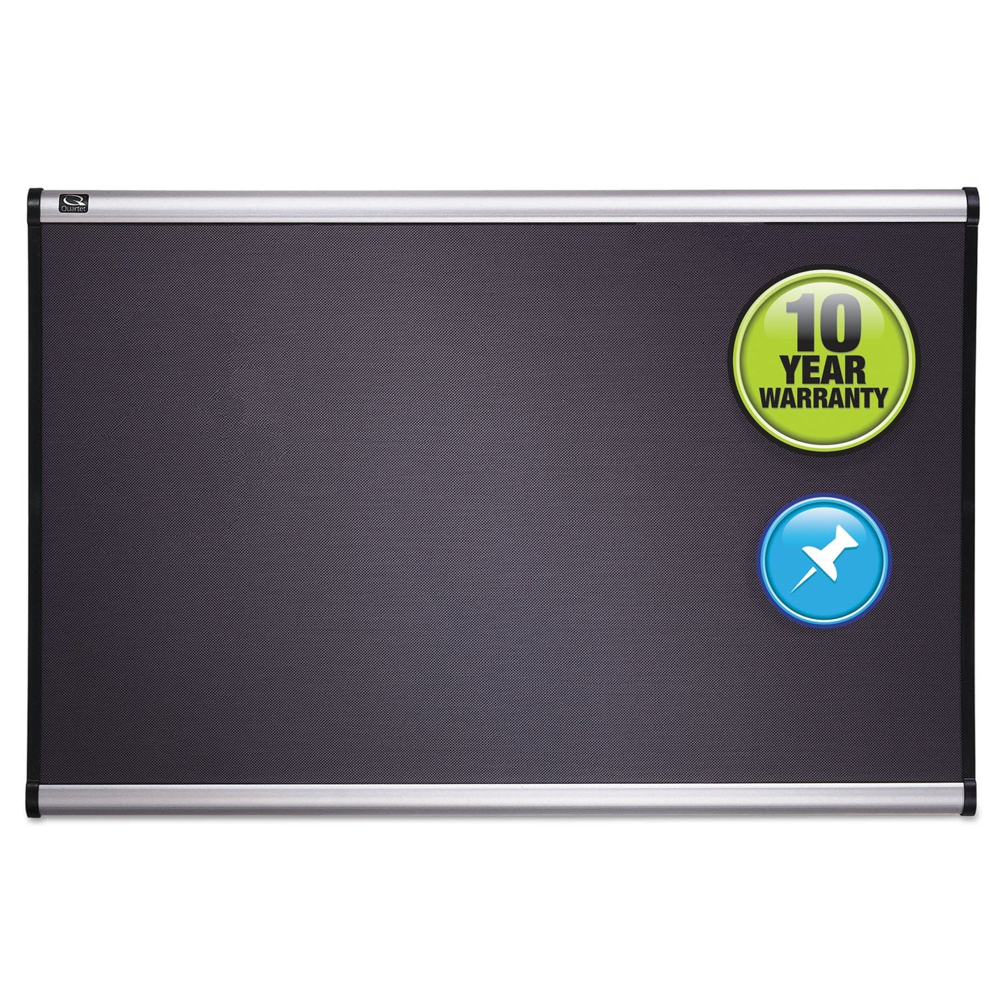 Quartet Prestige Bulletin Board, Diamond Mesh Fabric, 36 x 24, Gray/Aluminum Frame