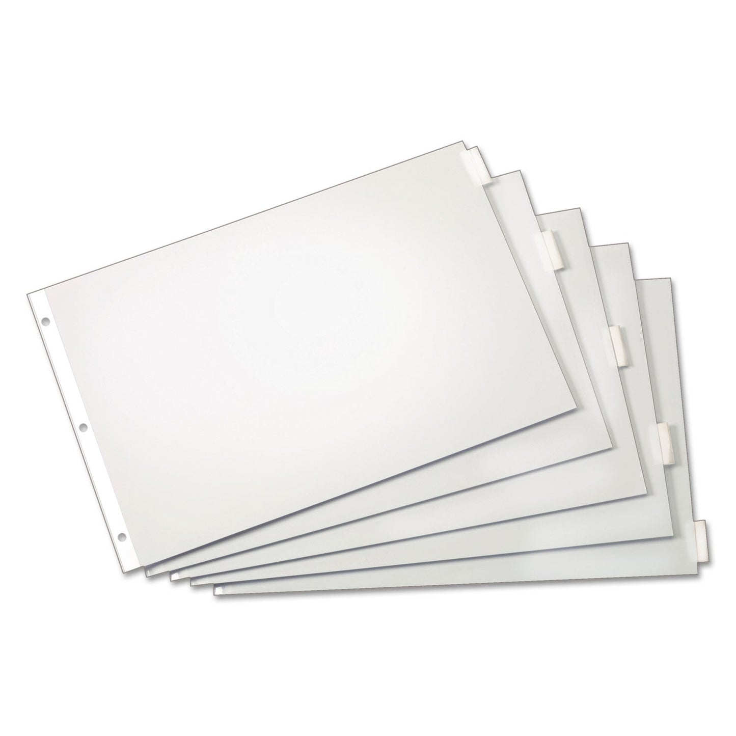 Cardinal Paper Insertable Dividers, 5-Tab, 11 x 17, White, Clear Tabs, 1 Set