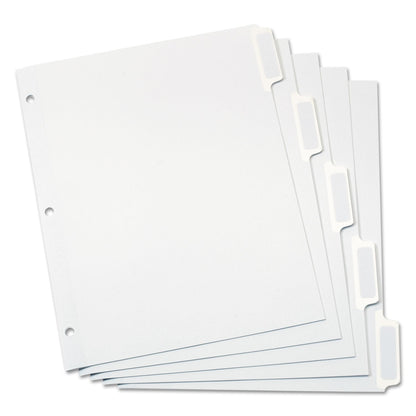 Oxford Custom Label Tab Dividers with Self-Adhesive Tab Labels, 5-Tab, 11 x 8.5, White, 5 Sets