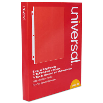 Universal Standard Sheet Protector, Economy, 8.5 x 11, Clear, 200/Box