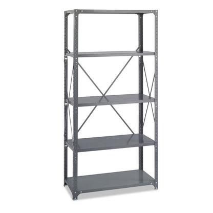 Safco Commercial Steel Shelving Unit, Five-Shelf, 36w x 18d x 75h, Dark Gray
