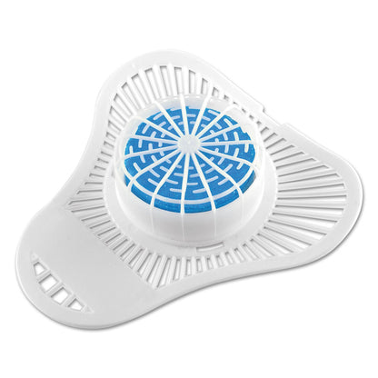 OdoBan Urinal Screen with Non-Para Deodorizer Block, Cherry Scent, White/Pink, 12/Carton