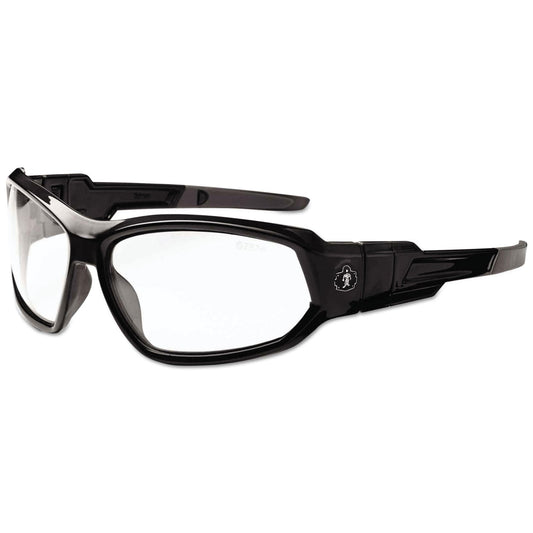 ergodyne Skullerz Loki Safety Glasses/Goggles, Black Frame/Clear Lens, Nylon/Polycarb