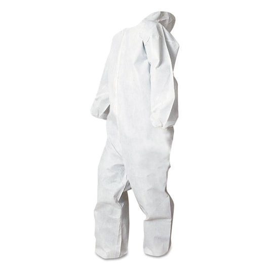 Boardwalk Disposable Coveralls, Polypropylene, Large, White, 25/Carton
