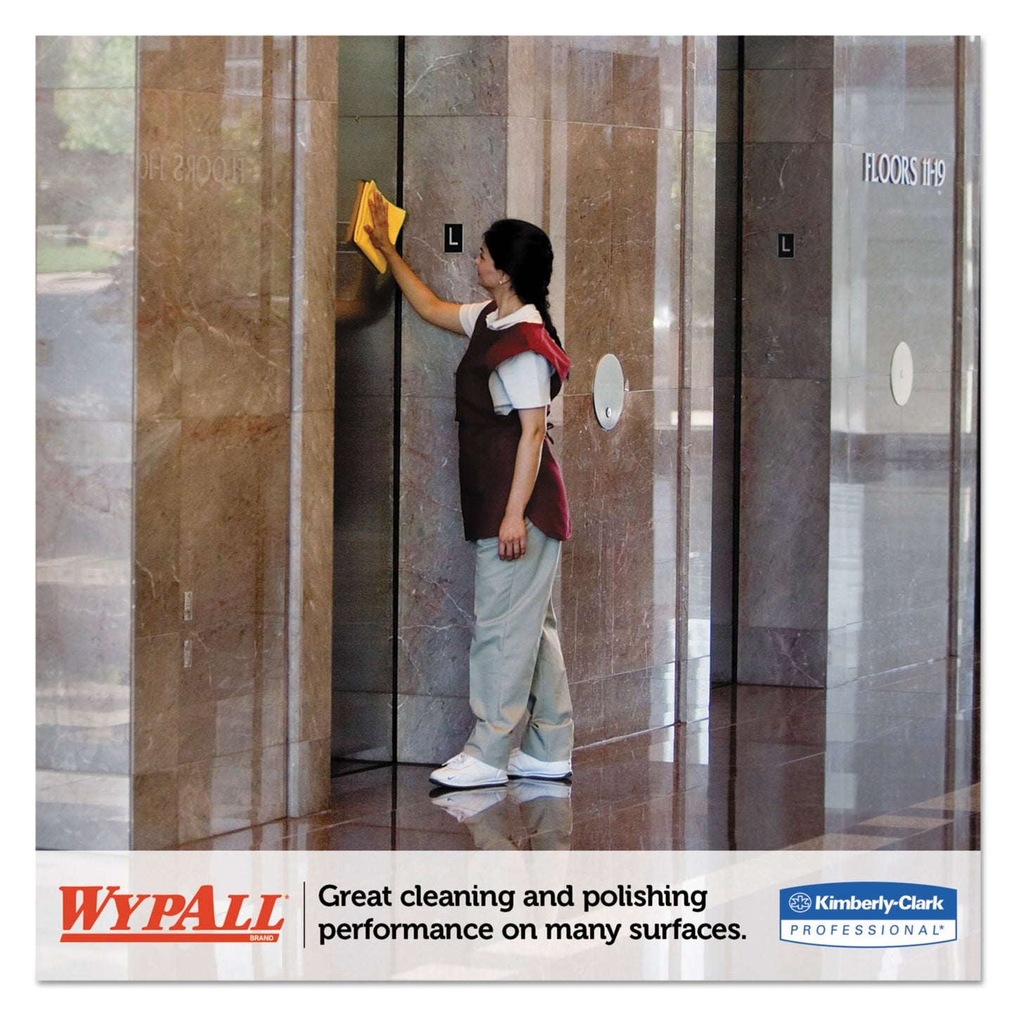 WypAll Microfiber Cloths, Reusable, 15.75 x 15.75, Yellow, 6/Pack