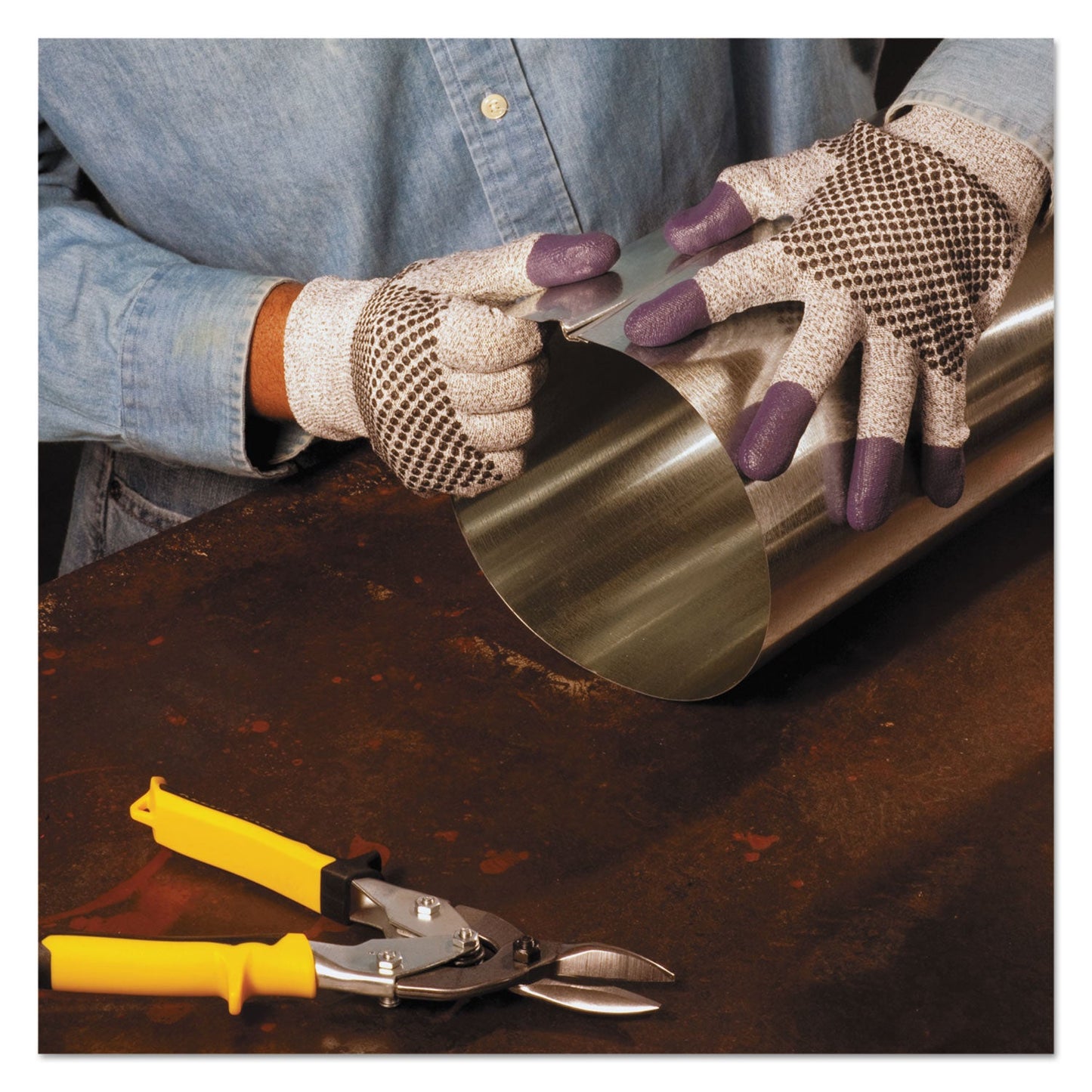 KleenGuard G60 Purple Nitrile Gloves, 240 mm Length, Large/Size 9, Black/White, Pair