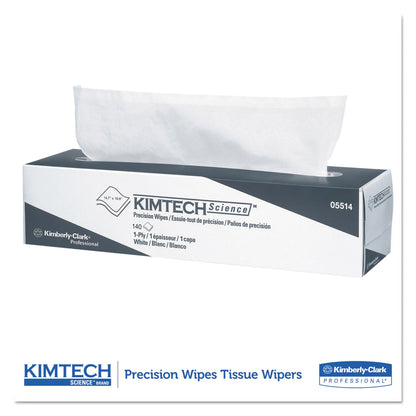 Kimtech Precision Wiper, POP-UP Box, 1-Ply, 14.7 x 16.6 White, 144/Box, 15 Boxes/Carton