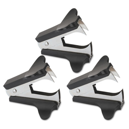 Universal Jaw Style Staple Remover, Black, 3/Pack