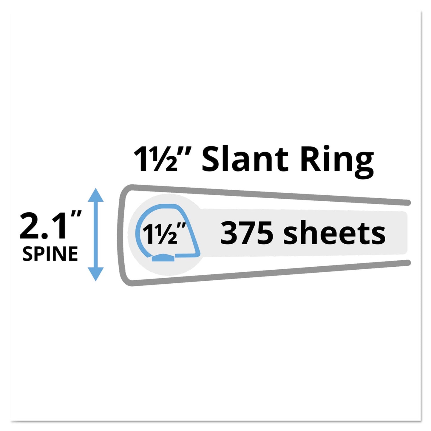 Avery Durable View Binder with DuraHinge and Slant Rings, 3 Rings, 1.5" Capacity, 11 x 8.5, Blue