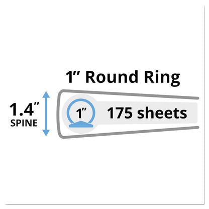 Avery Mini Size Durable View Binder with Round Rings, 3 Rings, 1" Capacity, 8.5 x 5.5, Black