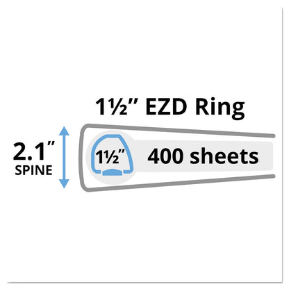 Avery Durable View Binder with DuraHinge and EZD Rings, 3 Rings, 1.5" Capacity, 11 x 8.5, White, (9401)