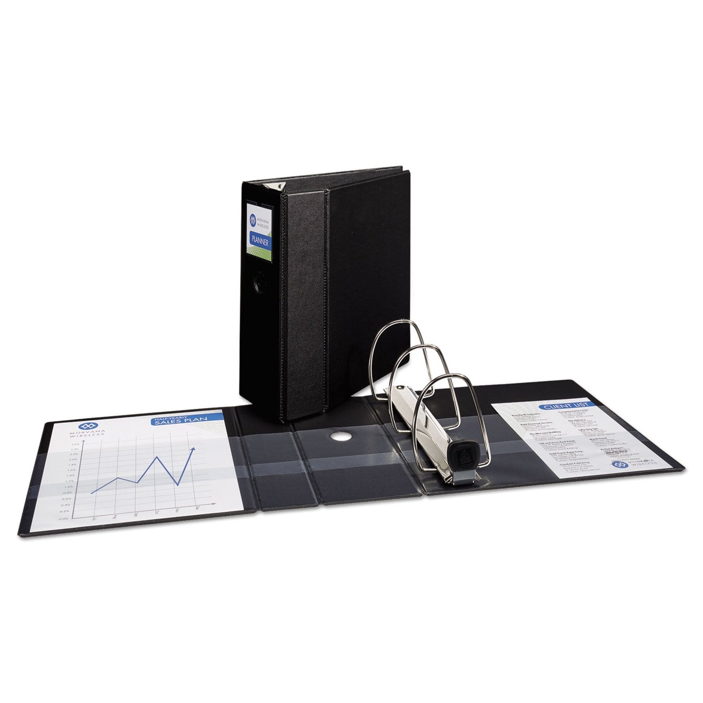 Avery Heavy-Duty Non-View Binder, DuraHinge, Three Locking One Touch EZD Rings, Spine Label, Thumb Notch, 5" Cap, 11 x 8.5, Black