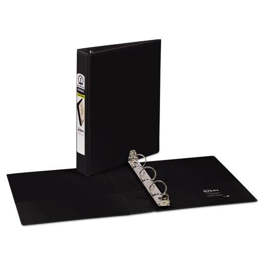 Avery Mini Size Durable View Binder with Round Rings, 3 Rings, 1" Capacity, 8.5 x 5.5, Black