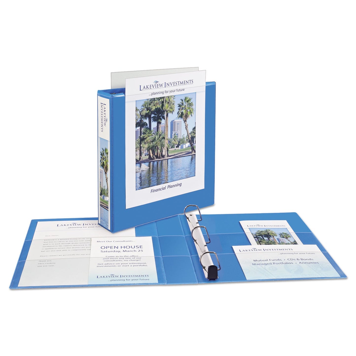 Avery Heavy-Duty Non Stick View Binder with DuraHinge and Slant Rings, 3 Rings, 1.5" Capacity, 11 x 8.5, Light Blue, (5401)