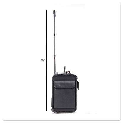 STEBCO Catalog Case on Wheels, Fits Devices Up to 17.3", Koskin, 19 x 9 x 15.5, Black