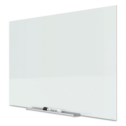 Quartet InvisaMount Magnetic Glass Marker Board, Frameless, 50" x 28", White Surface