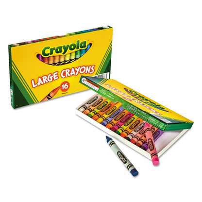 Crayola Large Crayons, Lift Lid Box, 16 Colors/Box
