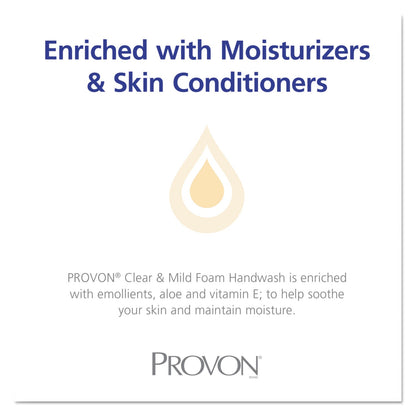 PROVON Clear and Mild Foam Hand Wash, Unscented, 700 mL Refill, 3/Carton