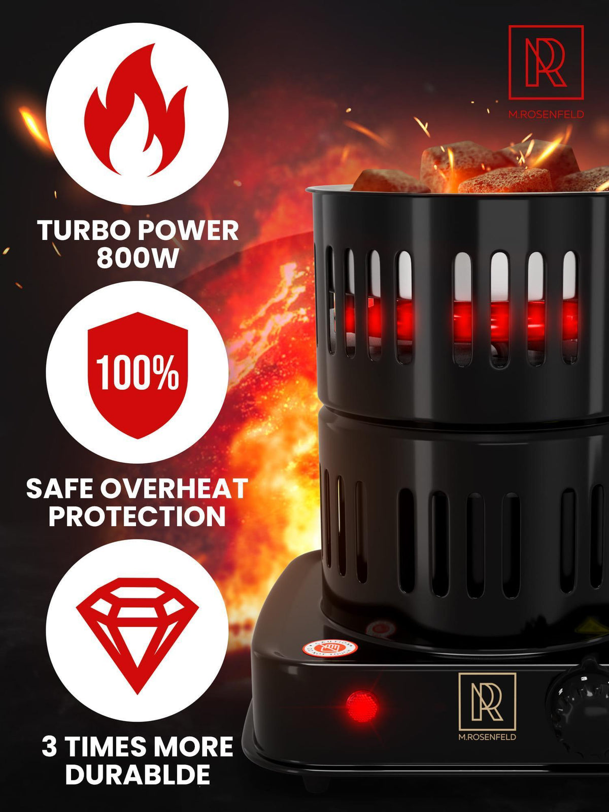 Premium Hookah Coal Burner   Black Burner for Hookah 800W – FIRE Tower