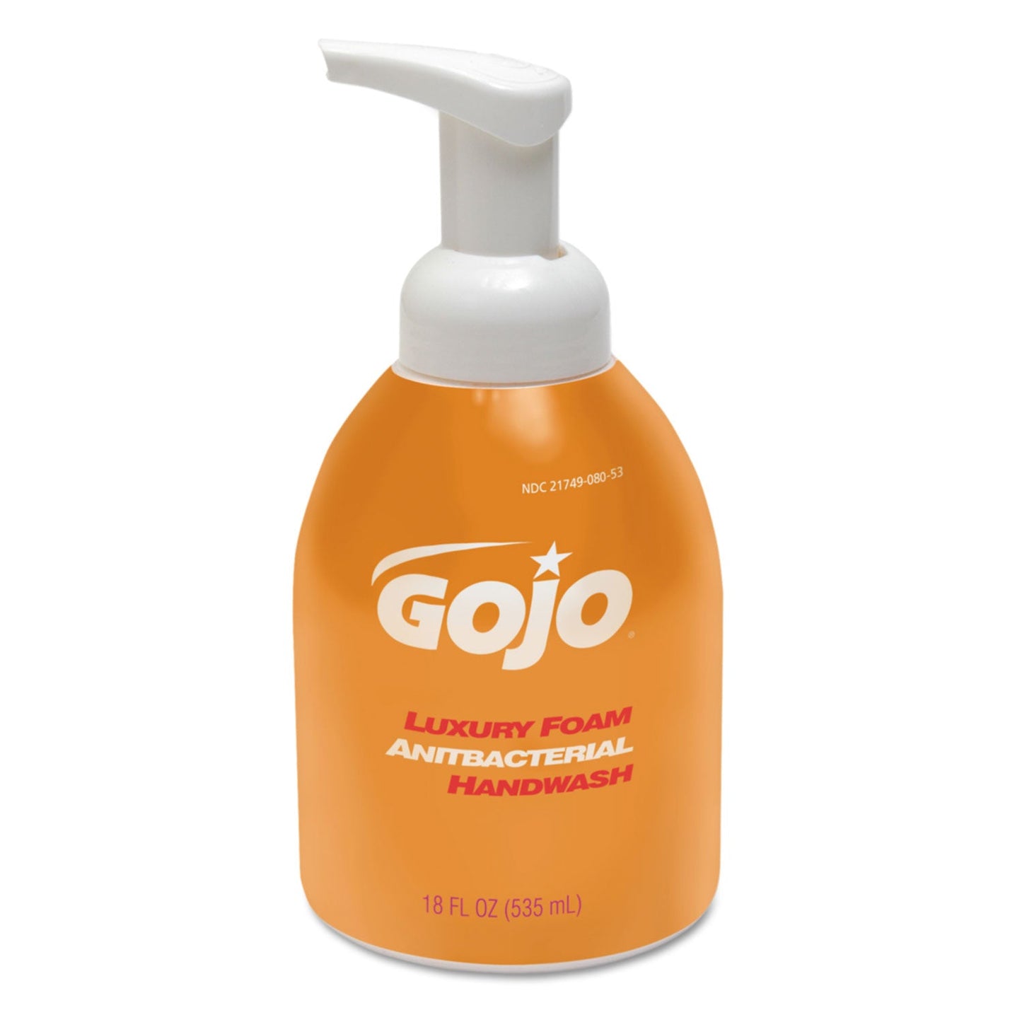 GOJO Luxury Foam Antibacterial Handwash, Orange Blossom, 535 mL Bottle, 4/Carton