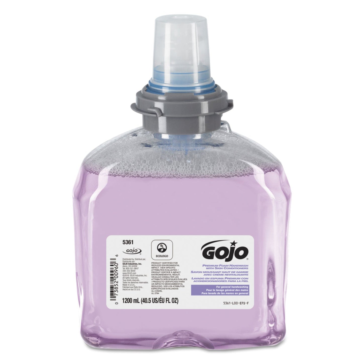 GOJO TFX Luxury Foam Hand Wash, Fresh Scent, 1,200 mL Refill, 2/Carton