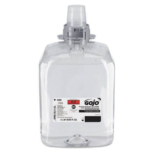 GOJO E2 Foam Handwash with PCMX for FMX-20 Dispensers, Fragrance-Free, 2,000 mL Refill, 2/Carton