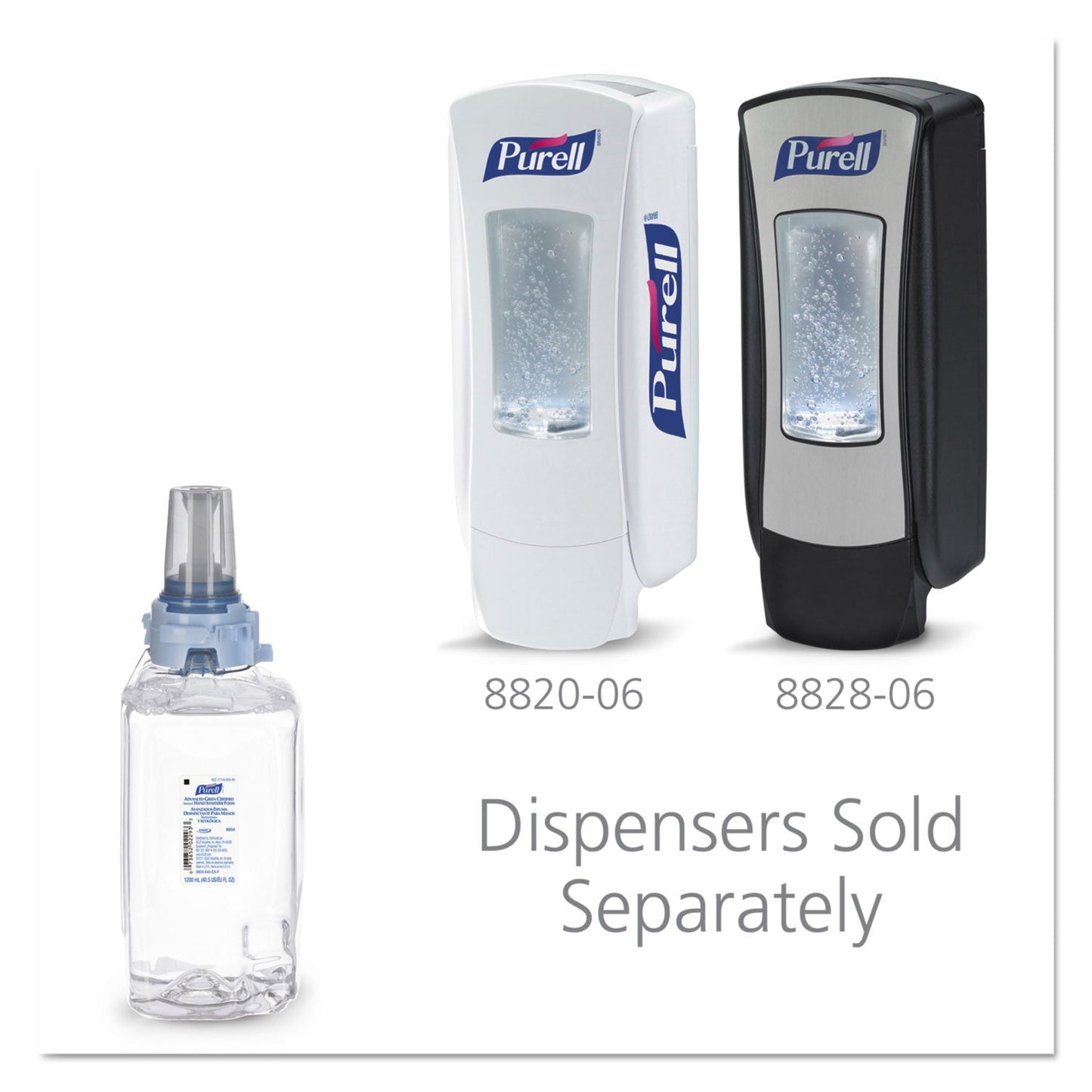 PURELL Advanced Hand Sanitizer Green Certified Foam Refill, For ADX-12 Dispensers, 1,200 mL, Fragrance-Free