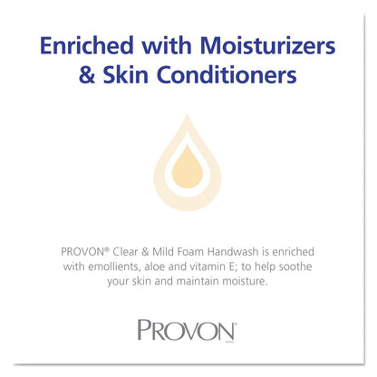 PROVON Clear and Mild Foam Hand Wash, Unscented, 700 mL Refill, 4/Carton