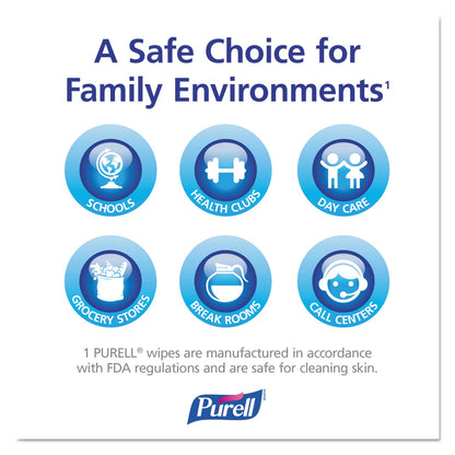 PURELL Cottony Soft Individually Wrapped Sanitizing Hand Wipes, 5 x 7, 1,000/Carton
