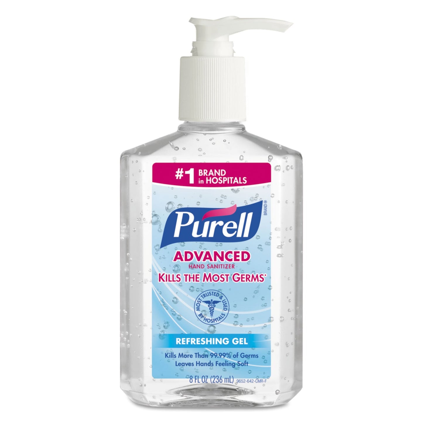 PURELL Advanced Refreshing Gel Hand Sanitizer, 8 oz Pump Bottle, Clean Scent