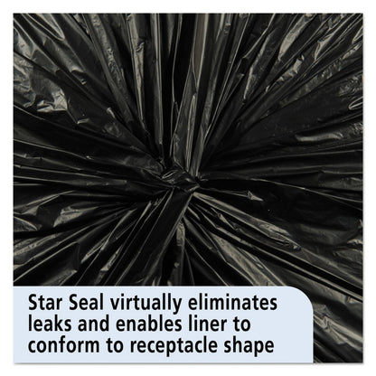 Stout Total Recycled Content Plastic Trash Bags, 60 gal, 1.5 mil, 38" x 60", Brown/Black, 100/Carton