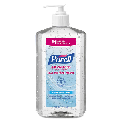 PURELL Advanced Refreshing Gel Hand Sanitizer, 20 oz Pump Bottle, Clean Scent