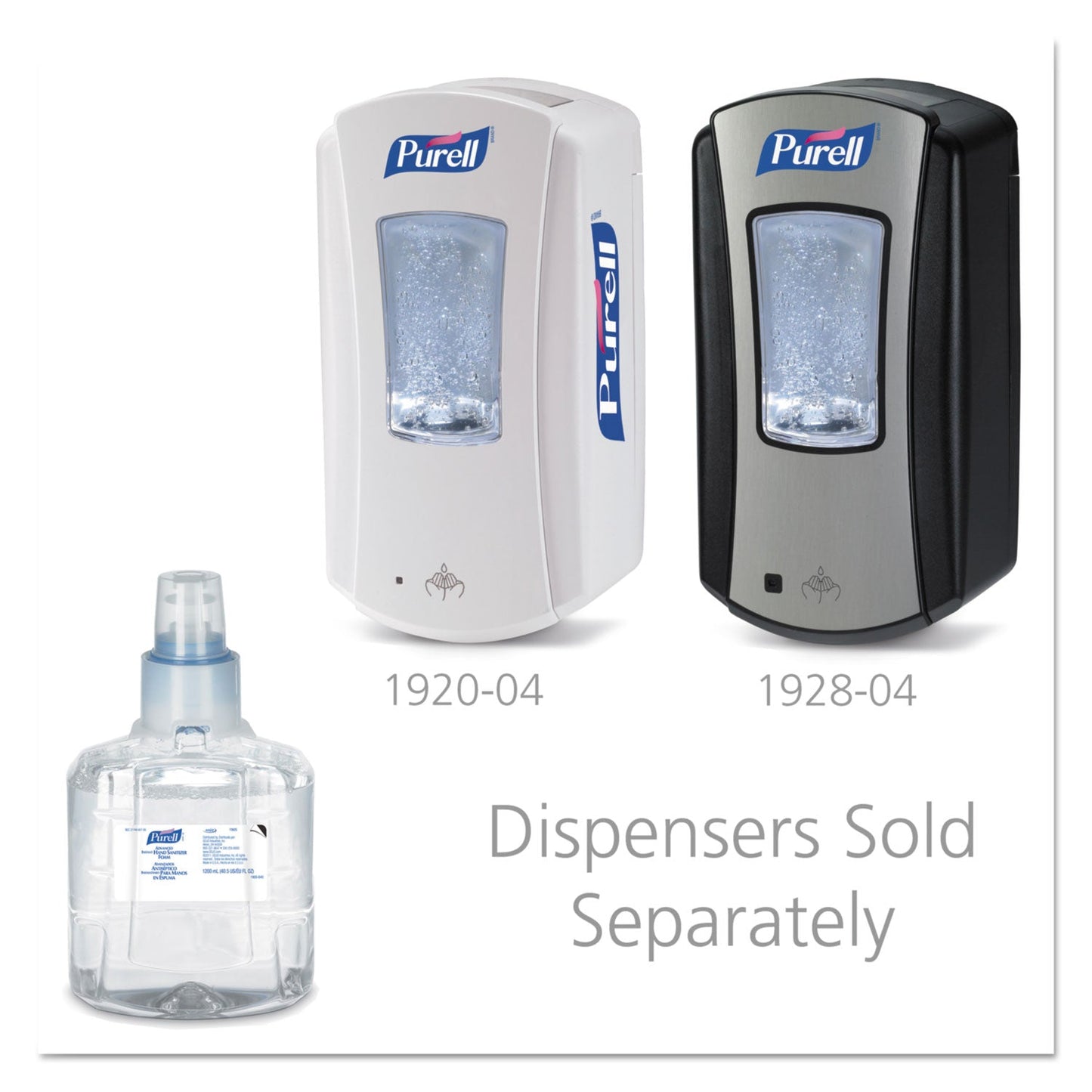 PURELL Advanced Hand Sanitizer Foam, For LTX-12 Dispensers, 1,200 mL Refill, Fragrance-Free, 2/Carton