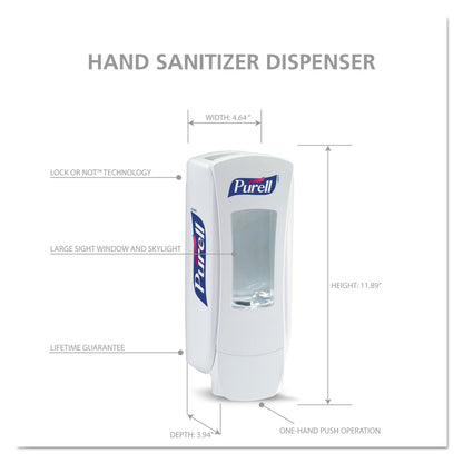 PURELL ADX-12 Dispenser, 1,200 mL, 4.5 x 4 x 11.25, White