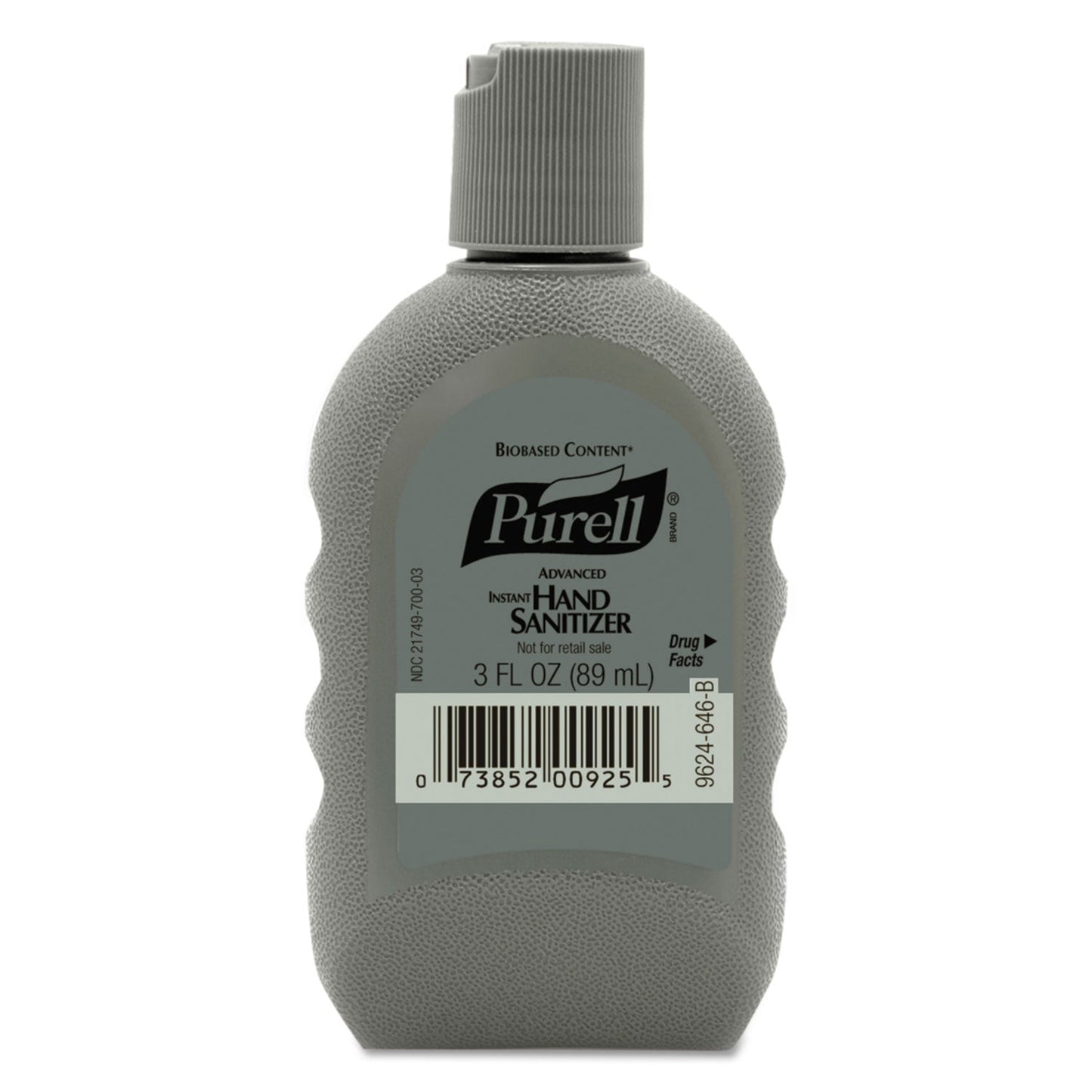 PURELL Biobased FST Rugged Portable Bottle Advanced Gel Hand Sanitizer, 3 oz, Lemon Scent, 24/Carton