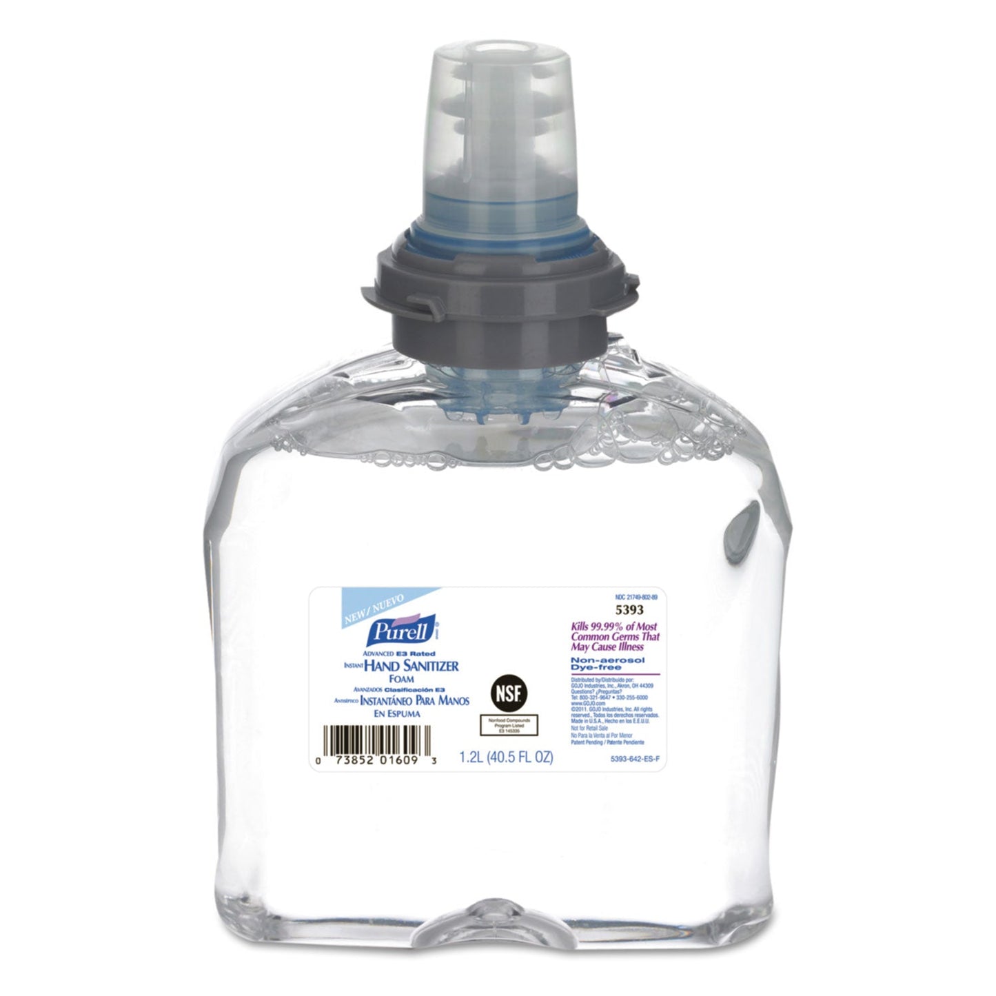 PURELL Advanced E-3 Rated Foam Hand Sanitizer, 1,200 mL Refill, Fragrance-Free, 2/Carton