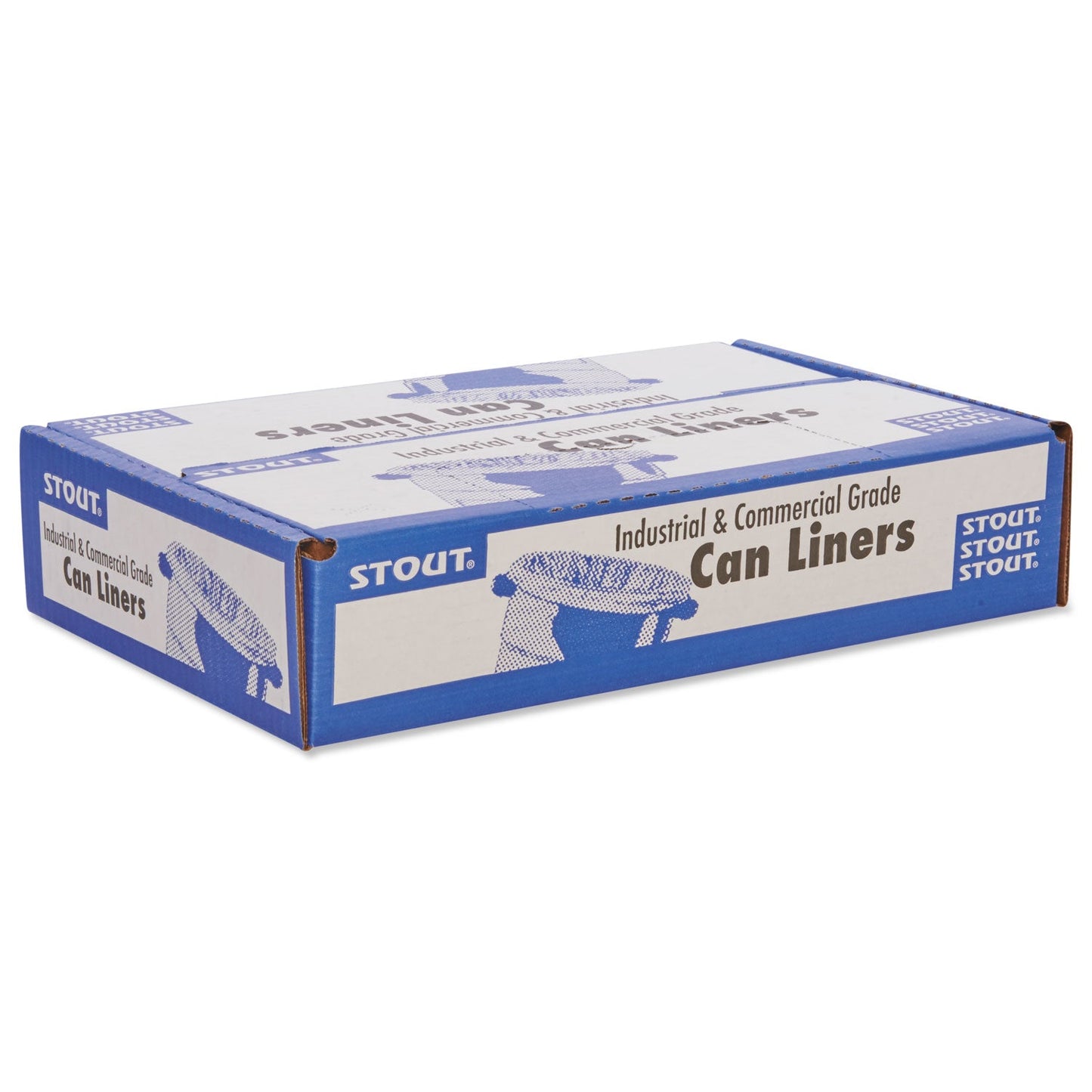 Stout Total Recycled Content Plastic Trash Bags, 10 gal, 1 mil, 24" x 24", Brown/Black, 250/Carton