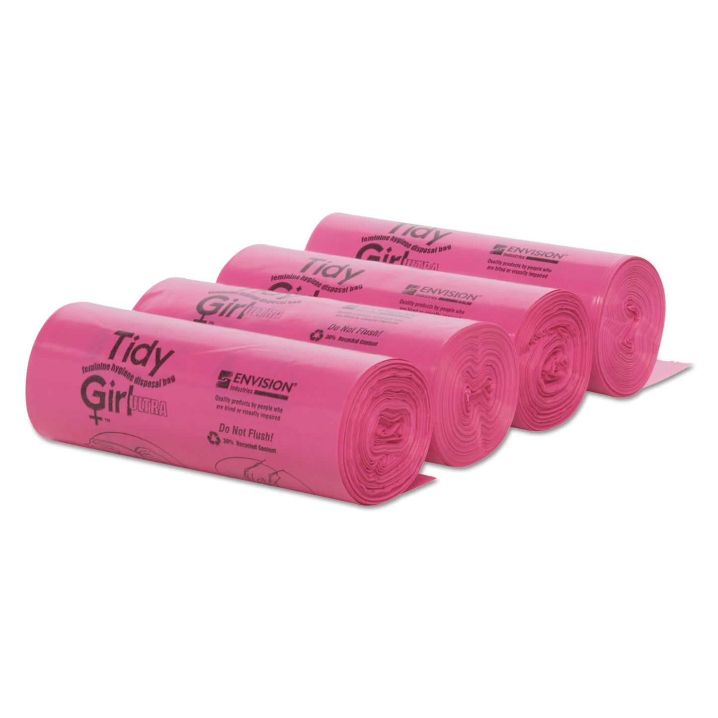 Tidy Girl Feminine Hygiene Sanitary Disposal Bags, 4" x 10", Natural, 600/Carton