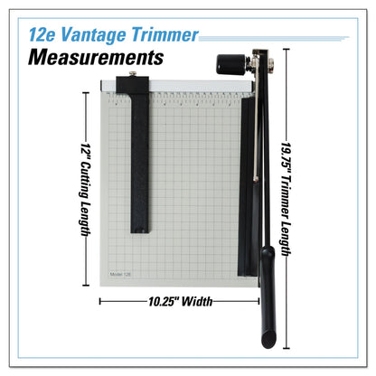 Dahle Vantage Guillotine Paper Trimmer/Cutter, 15 Sheets, 12" Cut Length, Metal Base, 10 x 12.75