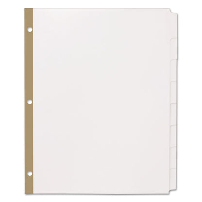 Office Essentials Index Dividers with White Labels, 8-Tab, 11 x 8.5, White, 5 Sets
