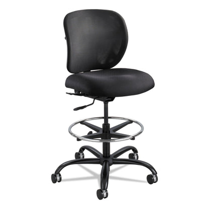 Safco Vue Heavy-Duty Extended-Height Stool, Supports Up to 350 lb, 23" to 32.5" Seat Height, Black Fabric
