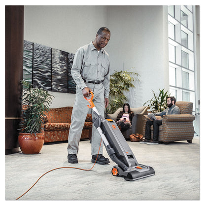 Hoover HushTone Vacuum Cleaner with Intellibelt, 15" Cleaning Path, Gray/Orange
