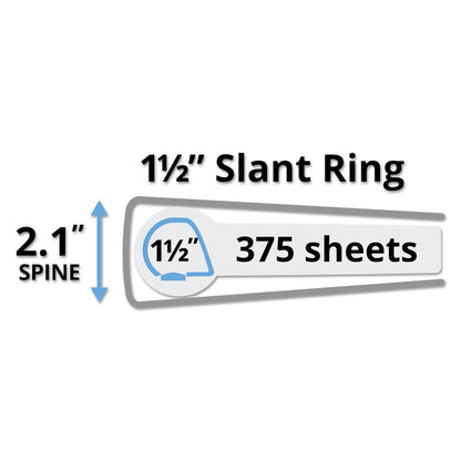 Avery Durable View Binder with DuraHinge and Slant Rings, 3 Rings, 1.5" Capacity, 11 x 8.5, Black