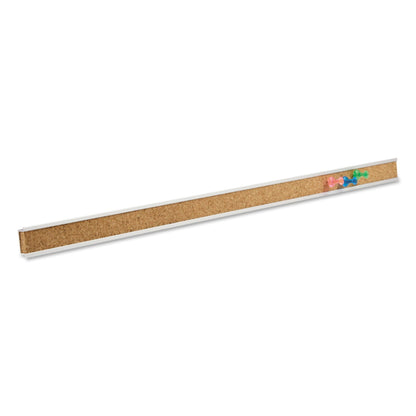 Quartet Bulletin Bar I Natural Cork Bulletin, 24 x 1, Brown, Silver Aluminum Frame